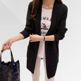 Liva Girl Long Cardigan Women Autumn Winter Female Long Sleeve Cardigan Korean Slim Pockets Sweater Knitted Cardigans Women Tops