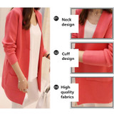 Liva Girl Long Cardigan Women Autumn Winter Female Long Sleeve Cardigan Korean Slim Pockets Sweater Knitted Cardigans Women Tops