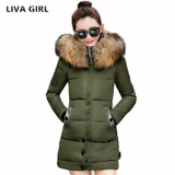 Liva Girl Large Fur Collar Women Coat 2017 Winter Jacket Women Hooded Long Down Jacket For Women Winter Coat Female Parka