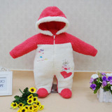 Little Q Coral fleece baby One piece bodysuit clothes winter boys clothing girls footies soft warm apparel infant newborn sleep