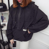 Liva girl 2017 Autumn Korean Version Female Short Section Loose Windbreaker Women Fashion Thin Section Leisure Harajuku Jacket