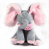 Little J Peek A Boo Elephant Stuffed Animals Plush Toy Electronic Sing Song Play Hide And Seek Elephant Baby Kids Soft Doll