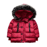 Little J Kids Thick Cotton Jacket Boys Girls Winter Padded Coat Warm Fur Hooded Parka Children Outerwear Child Clothing Chaqueta