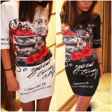 Fashion 2017 Summer Dress Sexy Casual Slim Micky Print Dress Package Hip Milk Silk Bodycon Dress Women Party Dresses Vestidos