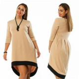 Fashion 2017 plus size women clothing 6xl winter dress O-neck solid Dress casual women loose dress big sizes vestido de festa