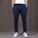 Fashion 2017 Indoor Men Big Pocket Elastic Drawstring Loose Joggers Pants Men  Harem Pants Man Track Men foot beam Sweatpants