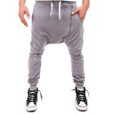Fashion 2017 indoor Harem Pants men slim leisure long trousers big Zipper Leg hip hop elastic waist low crotch men's pants