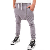 Fashion 2017 indoor Harem Pants men slim leisure long trousers big Zipper Leg hip hop elastic waist low crotch men's pants