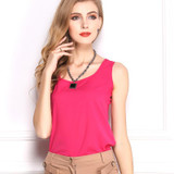 Fashion 2016 Summer Women Clothing Candy Color Sleeveless Women Blouses Chiffon Casual Blouse Shirt Tops Plus Size