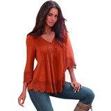 Fashion 2016 Autumn t shirt women Solid Sexy V Neck Long sleeve Lace Crochet tops for women Top Tee Shirt Female Vetement Femme