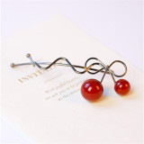 Fashion 1Pcs Girl Hot Twist Hair Clip Red Cherry Shaped Bowknot Hairpin Barrette Headwear Hair Accessories Fashion 1Pcs Girl Hot Twist Hair Clip Red Cherry Shaped Bowknot Hairpin Barrette Headwear Hair Accessories