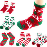 Fashion 1Pair Cute Warm Soft Lounge Home Socks Winter Christmas Bed Socks Stripe Socks For Women Girls