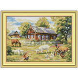 Farm Patterns Counted Cross Stitch 11CT 14CT Cross Stitch Set Wholesale Chinese Cross-stitch Kit Embroidery Needlework