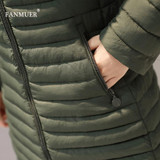 FANMUER 2017 NEW fashion winter coat womens clothing women quilted jacket coates parkas woman parka autumn hood jacket plus size
