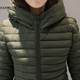 FANMUER 2017 NEW fashion winter coat womens clothing women quilted jacket coates parkas woman parka autumn hood jacket plus size