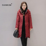 FANMUER 2017 NEW fashion winter coat womens clothing women quilted jacket coates parkas woman parka autumn hood jacket plus size