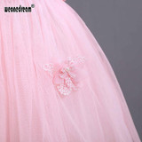 2017 Flower Girl Dresses Summer Baby Clothing Girls Princess Dress Children Show Lace Wedding Party Bow Dress for Kids White