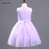 2017 Flower Girl Dresses Summer Baby Clothing Girls Princess Dress Children Show Lace Wedding Party Bow Dress for Kids White