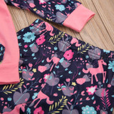 2017 Floral Newborn Toddler Kids Girls Long Sleeve Hooded Sweatshirt Tops+Pant Legging 2PCS Outfit Tracksuit Autumn Clothing Set
