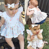 2017 Floral Infant Toddler Baby Girls Sleeveless Princess Dress Wedding Party Kids Tutu Dresses 0-24M