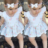 2017 Floral Infant Toddler Baby Girls Sleeveless Princess Dress Wedding Party Kids Tutu Dresses 0-24M