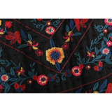 2017 Floral Embroidery Women Blouses O-Neck Long Sleeve Black Shirts Plus Size  Seersucker Chiffon Blouse BBWM16169