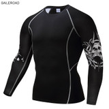 2017 Fitness MMA Compression Shirt Men Rashguard Male Long Sleeve T Shirt Crossfit Bodybuilding Men Skull Print 3D T Shirt Tops