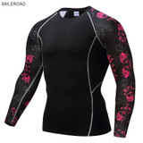 2017 Fitness MMA Compression Shirt Men Rashguard Male Long Sleeve T Shirt Crossfit Bodybuilding Men Skull Print 3D T Shirt Tops