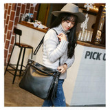 2017 First Layer Genuine Leather Guarantee Women Handbag Ladies Shoulder Cross Body Messenger Tote Bag Satchel Black/Coffee