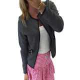 2017 Female Outwear Black White Plus Size Spring Autumn Plaid Women Thin Coats Short Jackets Casual Slim Blazers Suit Cardigans
