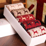 2017 Fashion Xmas Women Warm Soft Wool Christmas Snowflake Deer Long Thick Winter Socks Gift Hot Selling