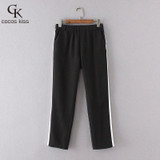 2017 Fashion Womens Slacks Pants Casual Loose Pockets Solid  Ankle-length Pants