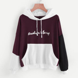 2017 Fashion Womens Hoodies Sweatshirts Letters Long Sleeve Hoodie Sweatshirt Hooded Pullover Tops Blouse oversized hoodie