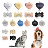 New 1pcs cat dog ID tag Free engraving dog Collar pet Charm Pet name pendant Bone Necklace Collar Puppy cat collar accessory