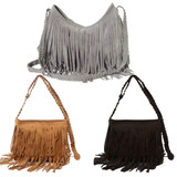 2017 Fashion Women's Suede Weave Tassel Shoulder Bag Messenger Bag Fringe Handbags LXX9
