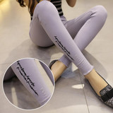 2017 Fashion Women's Slim Hole Jeans Female Embroidery Washed Denim Jeans High Stretch Candy Color Casual Pencil Pants  Feminino