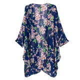 2017 Fashion Women Summer Blouse Seaside Kimono Cardigan Floral Printed Half Sleeve Casual Loose Long Beach Blouses