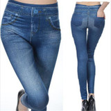 2017 Fashion Women Pants,Plus Size Stretch Skinny Real Pocket High Waist Jeans Pants Women Blue Pencil Casual Slim denim Pants