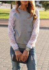 2017 Fashion Women Long Sleeve Lace Patchwork Blouses Casual Tunic Shirts Jumper Tops Blusas Femininas Camisas Mujer Plus Size
