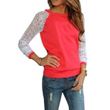 2017 Fashion Women Long Sleeve Lace Patchwork Blouses Casual Tunic Shirts Jumper Tops Blusas Femininas Camisas Mujer Plus Size