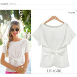 2017 fashion women kimono Bowknot blouses O-neck short sleeve shirts chiffon casual vintage tops plus size 4XL blusas blouse new