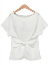 2017 fashion women kimono Bowknot blouses O-neck short sleeve shirts chiffon casual vintage tops plus size 4XL blusas blouse new