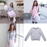 2017 Fashion Women Girls Long Sleeve Flowers Hoodies Tops Casual Warm Loose Autumn Women Hoodies