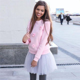 2017 Fashion Women Girls Long Sleeve Flowers Hoodies Tops Casual Warm Loose Autumn Women Hoodies
