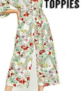 2017 Fashion Women Floral  Pant Retro Vintage Wide Leg Pants Summer Causal Trousers with Bow Belt PT156