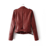 2017 Fashion Women Faux Leather Jacket Slim Zipper Bright Short Black Leather Coat  Ladies Pu Motorcycle Outwear