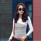2017 Fashion Women Clothes Striped Long Sleeve Tops Women Clothing Shirts Cotton Casual Shirt Women Plus Size MN231
