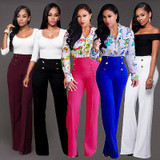 2017 Fashion Women Casual Summer Palazzo High Waist Career Wide Leg Trousers Loose Pants New 2017 Fashion Women Casual Summer Palazzo High Waist Career Wide Leg Trousers Loose Pants New