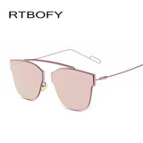 2017 fashion Woman Brand Designer Cat Eye Sunglasses Fashion Rimless Women Cateye Metal Mirror Sunglasses Luxury Female Oculos