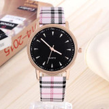 2017 Fashion Watches Leather Plaid Watch Women Watches Clock Women's Watches saat bayan kol saati reloj mujer relogio feminino